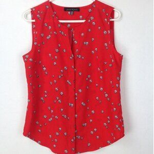 Jasmine & Juliana Red Sleeveless Printed Top, Size Small